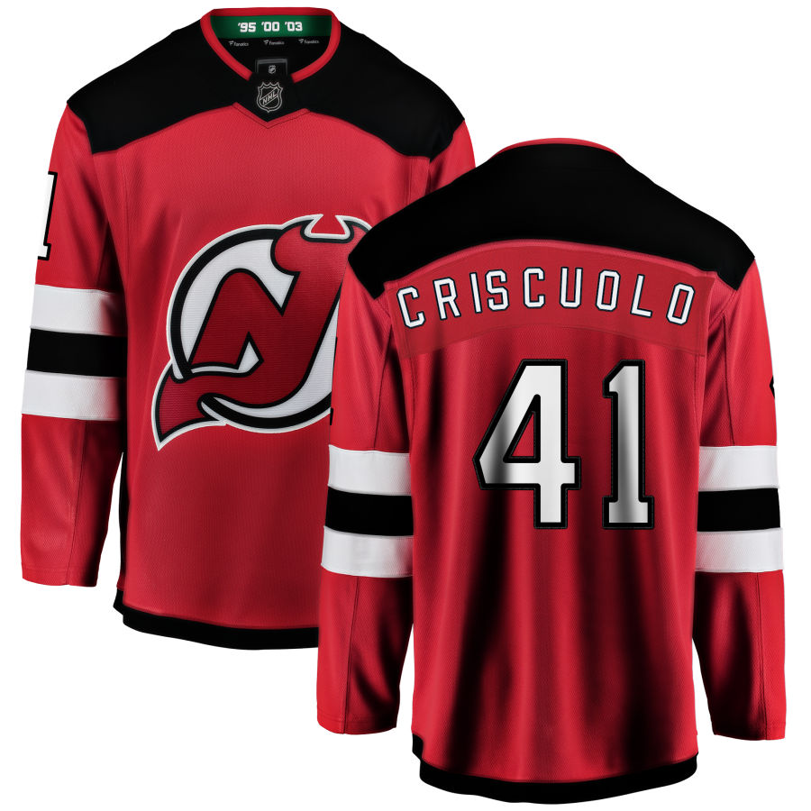 Kyle Criscuolo New Jersey Devils Fanatics Branded Home Breakaway Jersey - Red