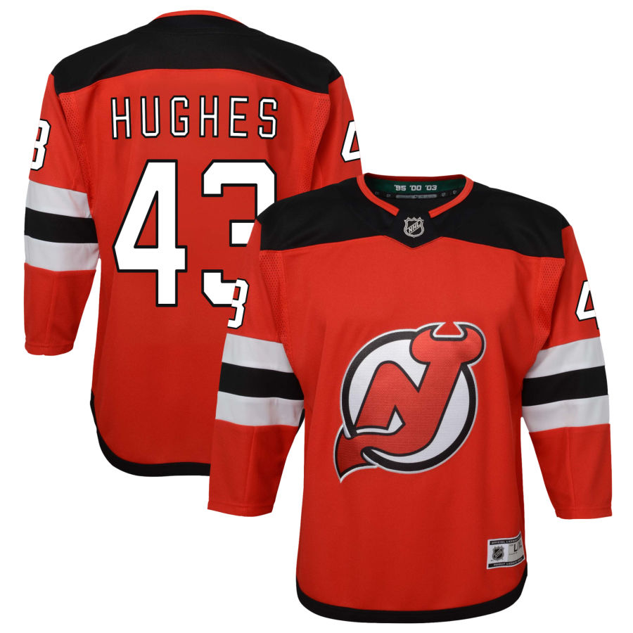 Luke Hughes New Jersey Devils Youth Home Premier Jersey - Red