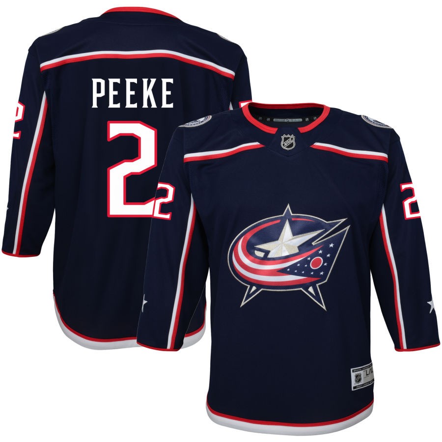 Andrew Peeke Columbus Blue Jackets Youth Home Premier Jersey - Navy